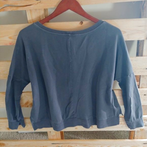 Sweatshirt with Hi-Low Hem and Fringe - Picture 3 of 5